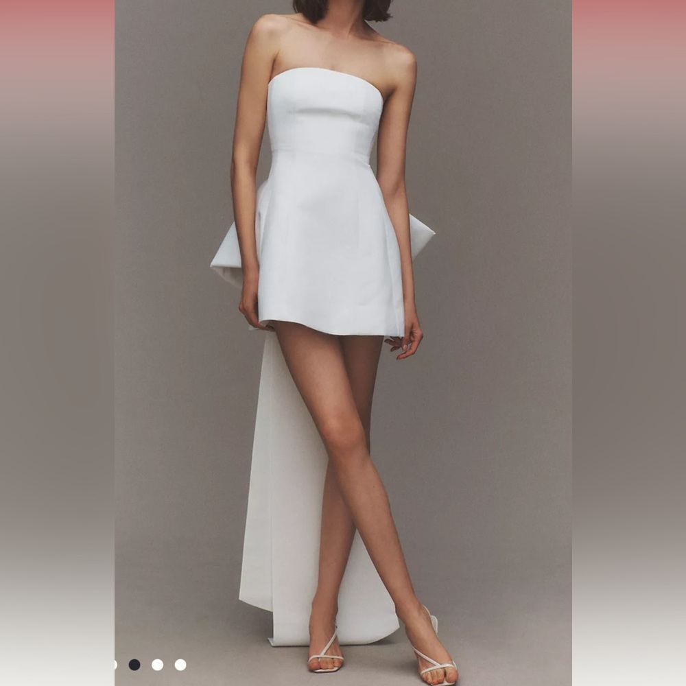 Sachin & Babi Grace Strapless Back-Bow Mini Dress